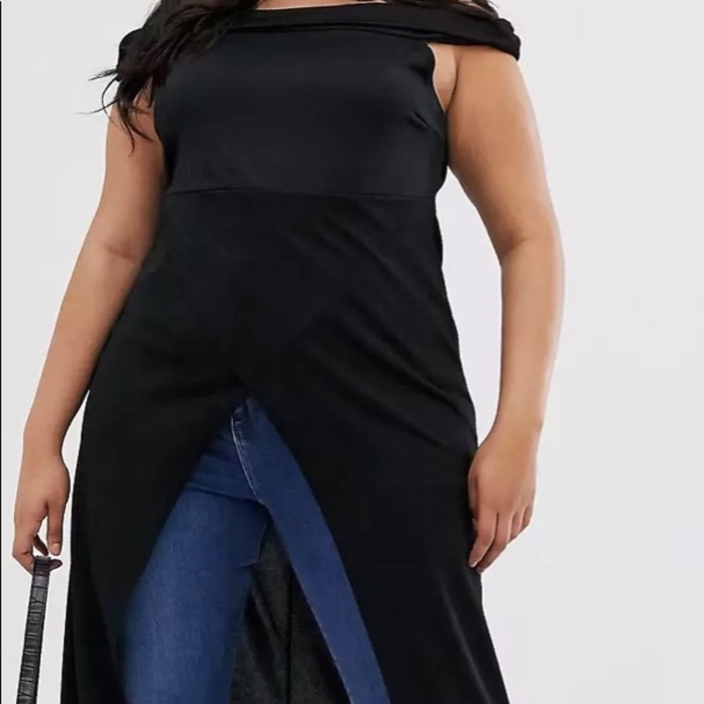 Simply Be Bardot Split Front Maxi Top